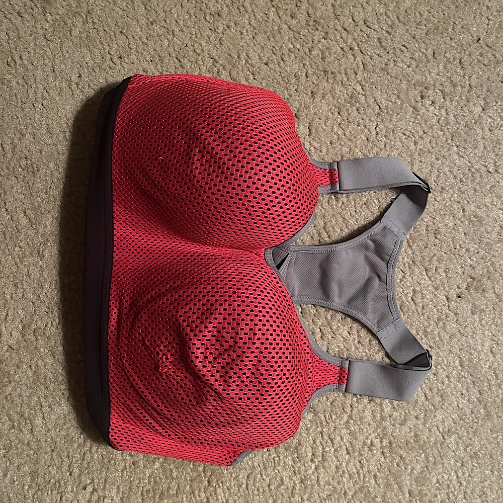 Victoria's Secret Red and Gray Sports Bra